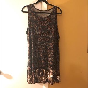 LOGO Black with pattern, sleeveless tank tunic, XL